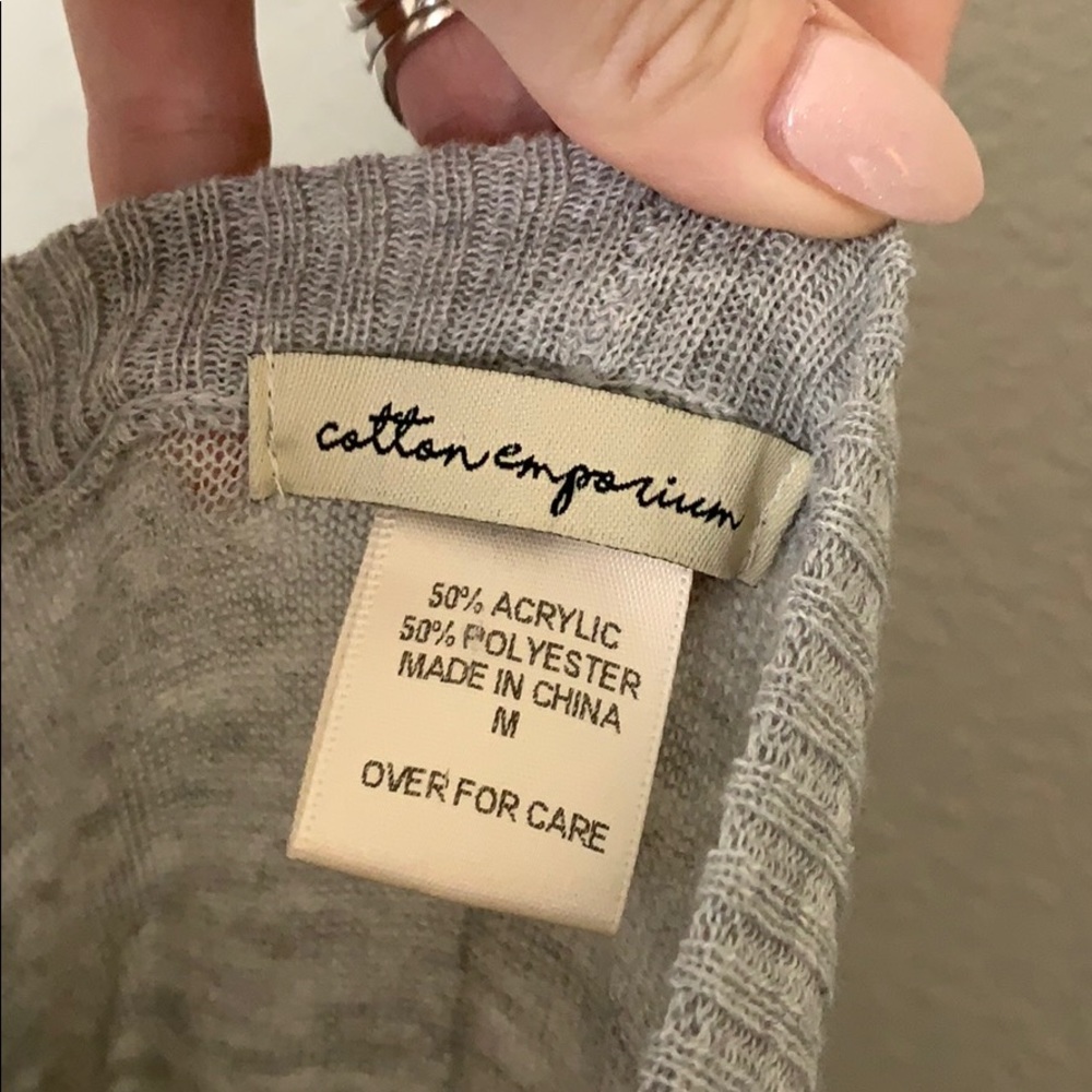 COTTON EMPORIUM grey open shoulder sweater - Picture 8 of 9